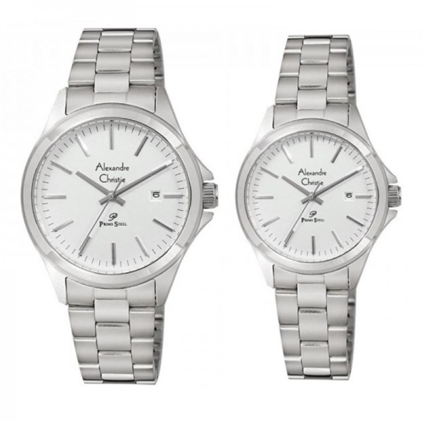 Alexandre Christie AC 1026 Silver White Couple